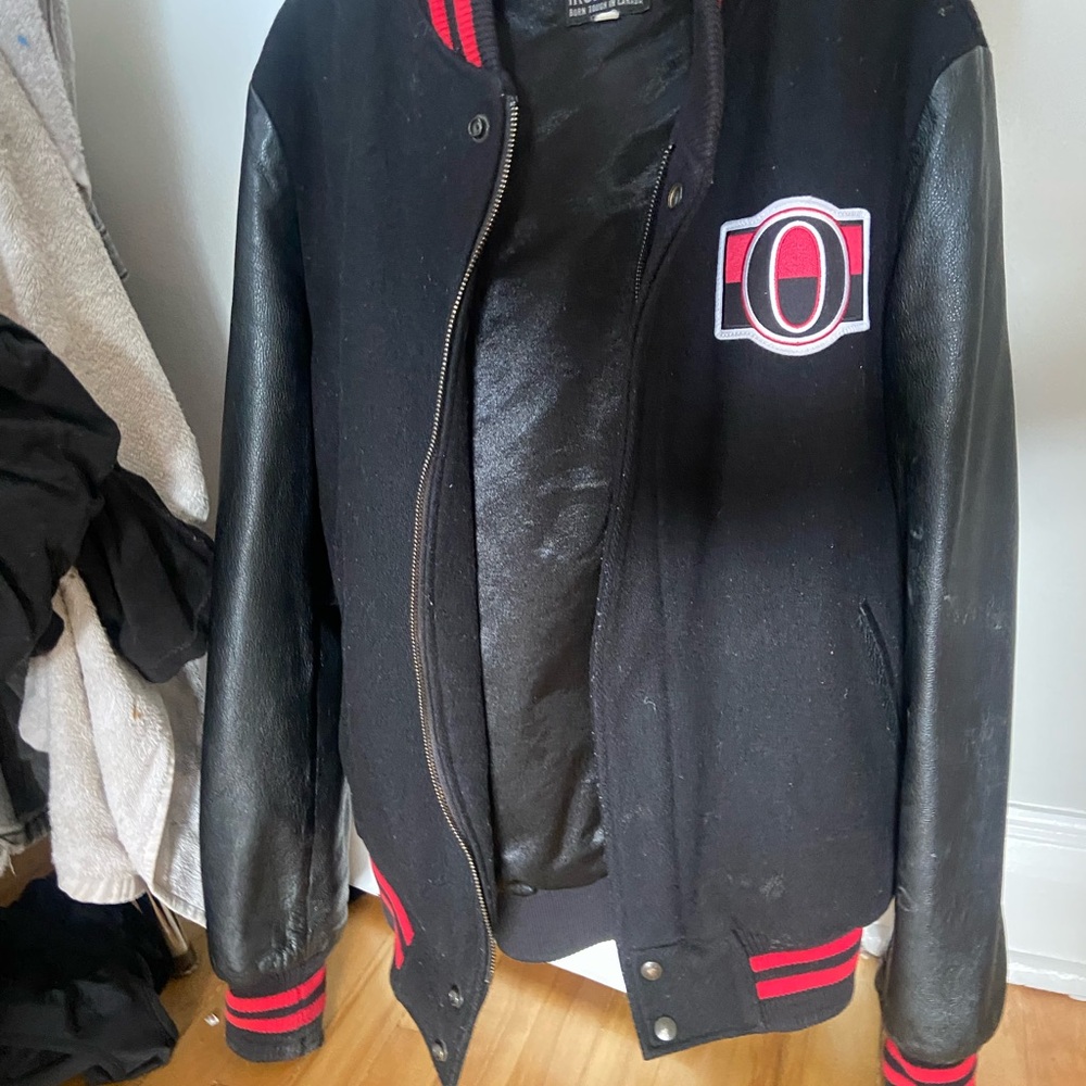 Black and Red senators leather Jacket